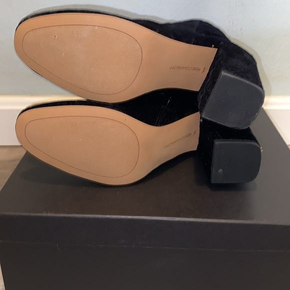 Rebecca Minkoff Bryce Black Floral Block Heel Ankle Bootie Boots New - Picture 10 of 13